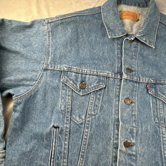 VTG Levi's Strauss & Co 70507 Reg Blue Wash Trucker Denim Jacket Mens XL - Picture 4 of 16